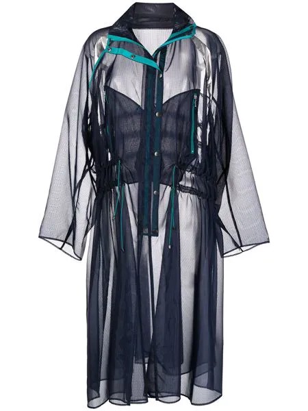 Kolor sheer contrast-trim raincoat