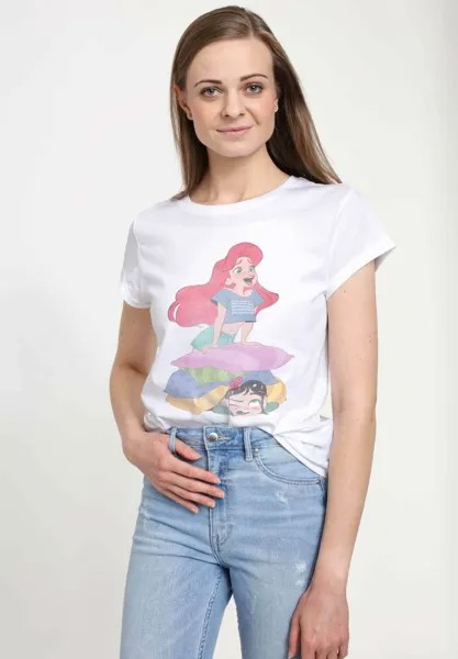 Футболка с принтом WRECK-IT RALPH 2 SIGNING ARIEL Disney, разноцветный