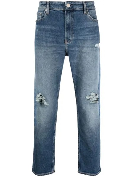 Calvin Klein Jeans прямые джинсы с эффектом потертости, синий