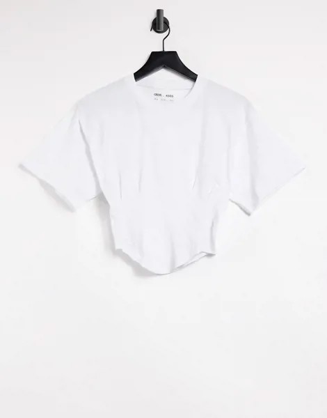 Укороченная футболка с корсетной отделкой ASOS 4505-Белый