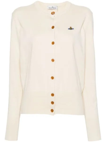 Vivienne Westwood кардиган Bea в рубчик, нейтральный цвет