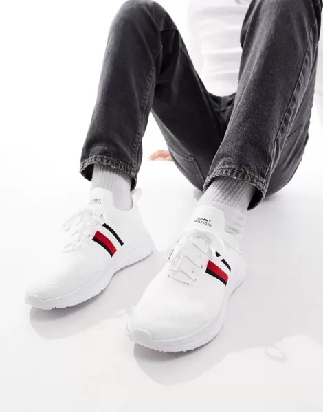 Белые вязаные кроссовки Tommy Hilfiger Modern Essential с полосками