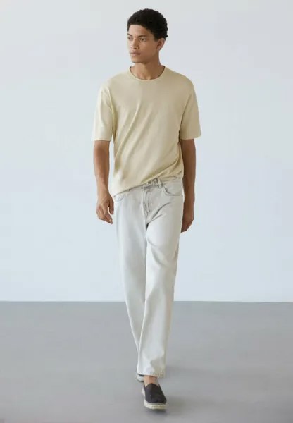 Базовая футболка Massimo Dutti, бежевый меланж