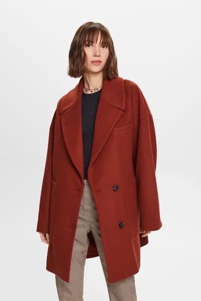 Пальто из шерсти Esprit, оранжевый