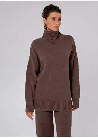 Объемный свитер из шерсти Victoria Kuksina, какао, 48-52