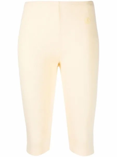 MM6 Maison Margiela шорты с вышитым логотипом, желтый