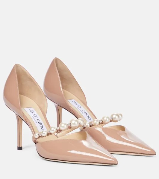 Туфли-лодочки Aurelie 85 из лакированной кожи Jimmy Choo, розовый