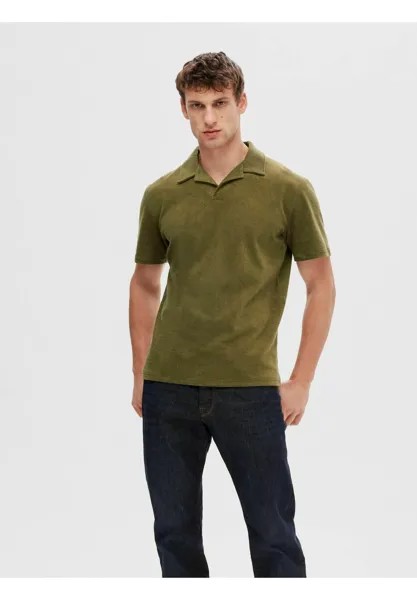 Рубашка-поло SLHTALON SS Selected Homme, цвет burnt olive