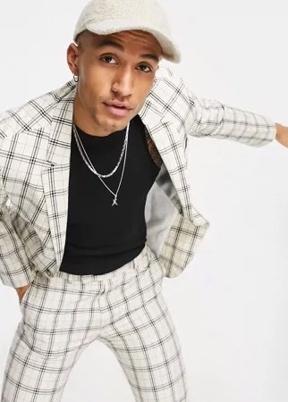 Кремовая фактурная бейсболка ASOS DESIGN-Белый