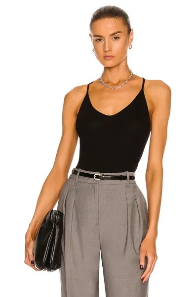 Топ Enza Costa Stretch Silk Knit V Racer, черный