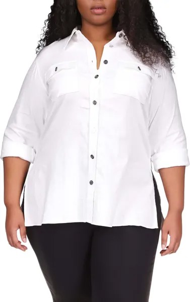 Пуловер Michael Kors Plus Size Linen Slub Tunic, белый