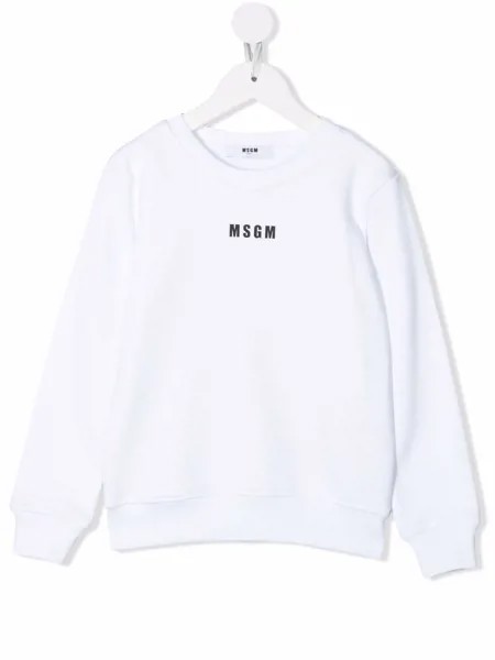 MSGM Kids толстовка с круглым вырезом и логотипом