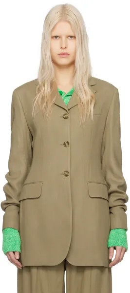 Коричневый однобортный пиджак Acne Studios, цвет Mud beige