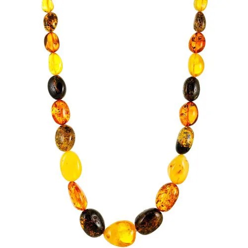 Бусы AmberHandmade, янтарь, длина 55 см, бордовый, желтый