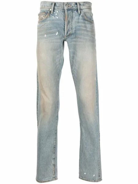 Rhude джинсы кроя слим с эффектом разбрызганной краски