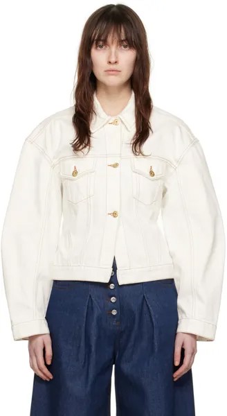Кремового цвета Джинсовая куртка Les Classiques 'La Veste de-Nîmes' Jacquemus, цвет Off-white/Tabac