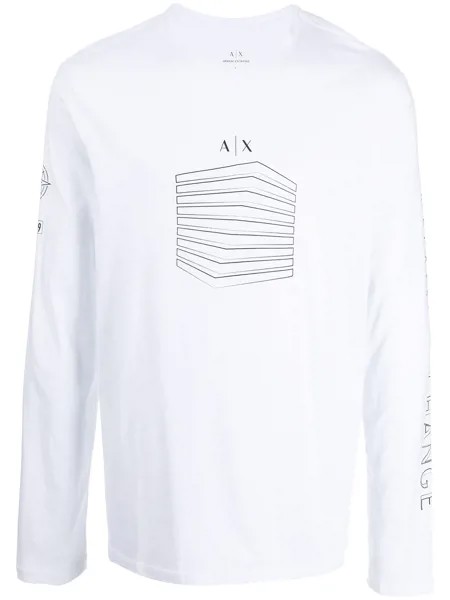 Armani Exchange топ с длинными рукавами с логотипом