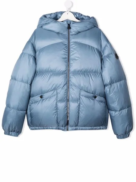 Moncler Enfant пуховик с нашивкой-логотипом