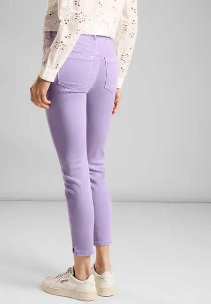 Узкие джинсы STREET ONE, завышенная талия, цвет Lilac Washed