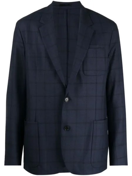 Однобортный пиджак в клетку Paul Smith, синий