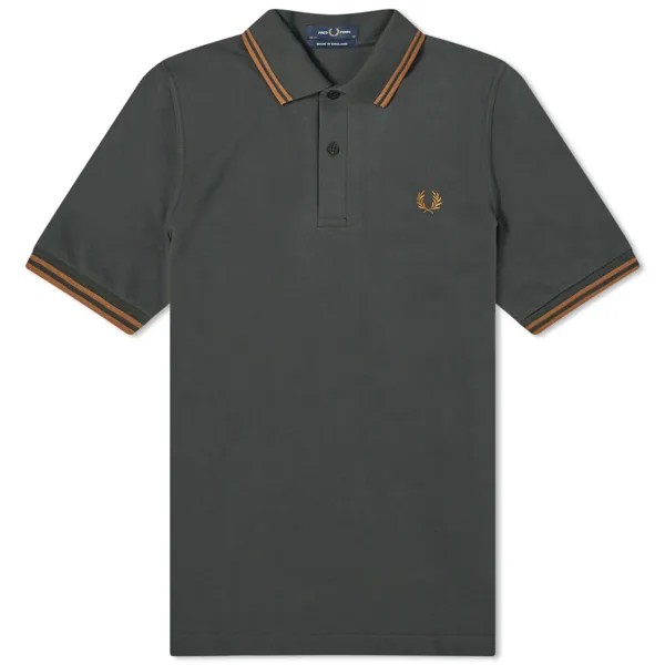 Поло Fred Perry Original Twin Tipped Polo, цвет Night Green & Dark Caramel