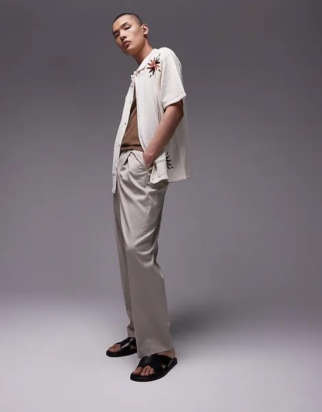 Topman – серо-бежевые широкие брюки