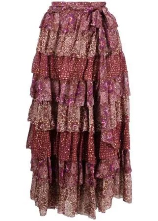 Ulla Johnson ярусная юбка с цветочным принтом