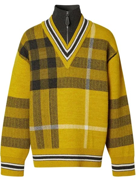 Burberry жаккардовый джемпер в клетку