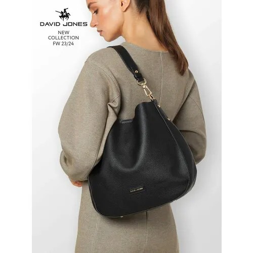 Сумка кросс-боди DAVID JONES, фактура зернистая, черный