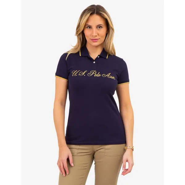 Футболка-поло U.S. Polo Assn. Lurex Script Tipped, темно-синий