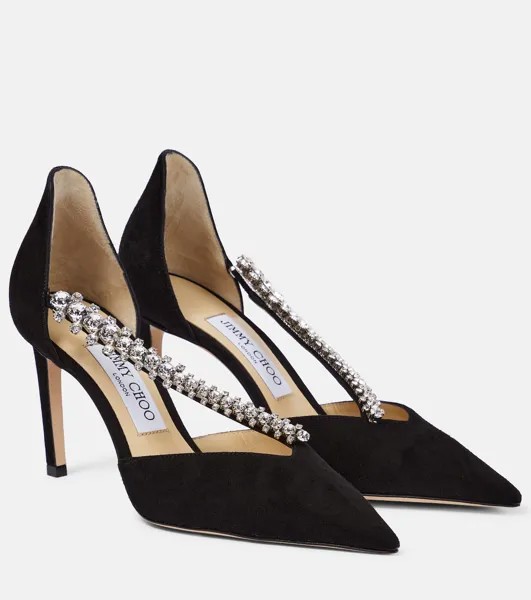 Декорированные замшевые туфли Bee 85 Jimmy Choo, черный