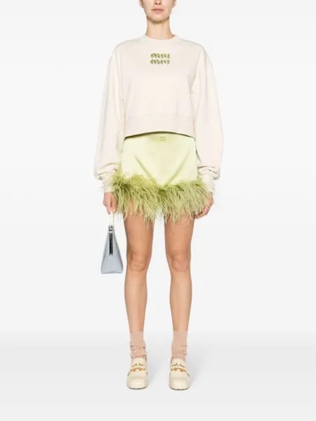 Miu Miu толстовка с логотипом, нейтральный цвет