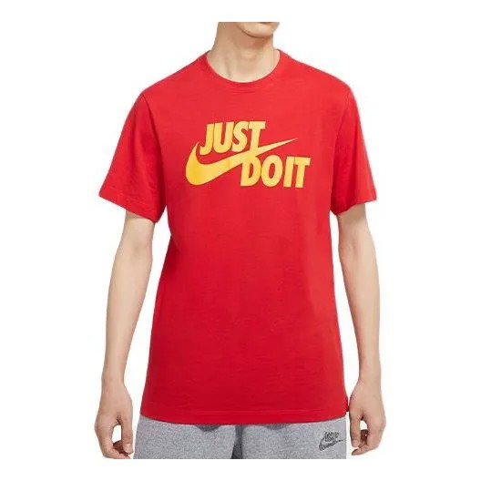 Футболка спортивная одежда jdi письмо логотип печать мужской Nike, красный