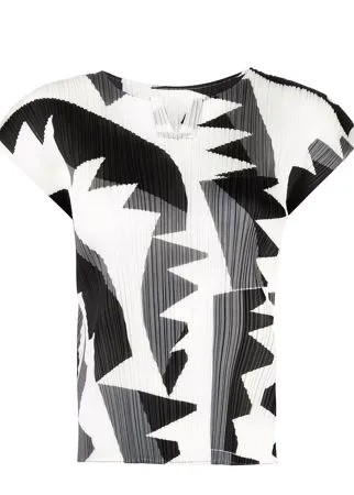 Pleats Please Issey Miyake плиссированная блузка с графичным принтом