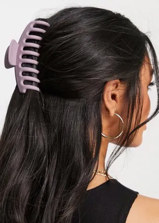 Сиреневая матовая заколка для волос ASOS DESIGN-Розовый цвет
