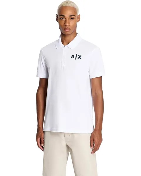 Поло Armani Exchange AX Logo Zipper, белый