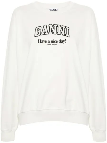 GANNI толстовка с логотипом, нейтральный цвет
