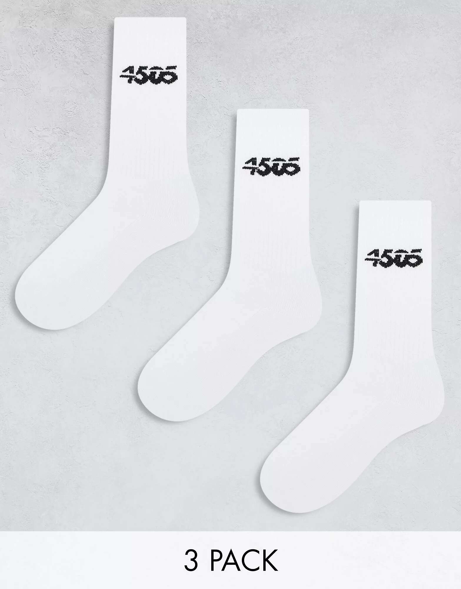 Три пары спортивных носков ASOS белого цвета