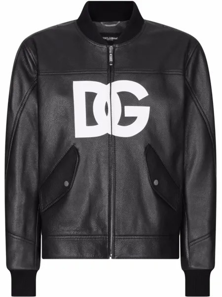 Dolce & Gabbana бомбер с логотипом, черный