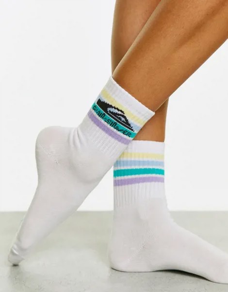 Белые носки с полосками пастельных оттенков Quiksilver-Белый