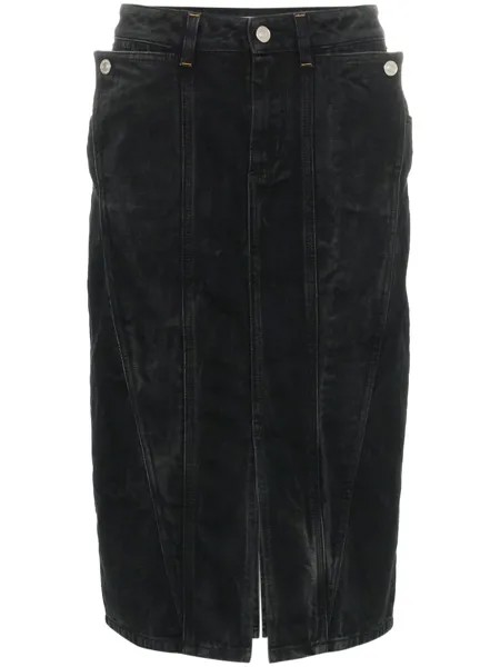 Givenchy джинсовая панельная юбка по колено с завышенной талией