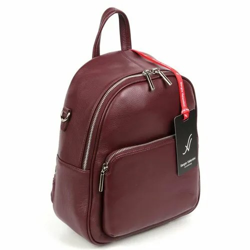 Рюкзак Sergio Valentini, фактура гладкая, бордовый