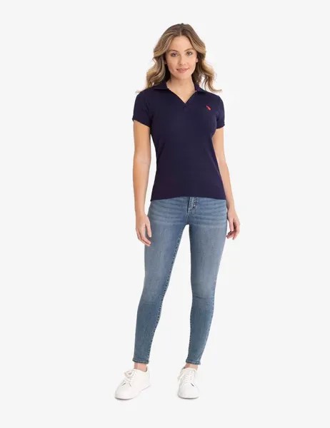 Рубашка-поло U.S. Polo Assn. в ​​рубчик, темно-синий