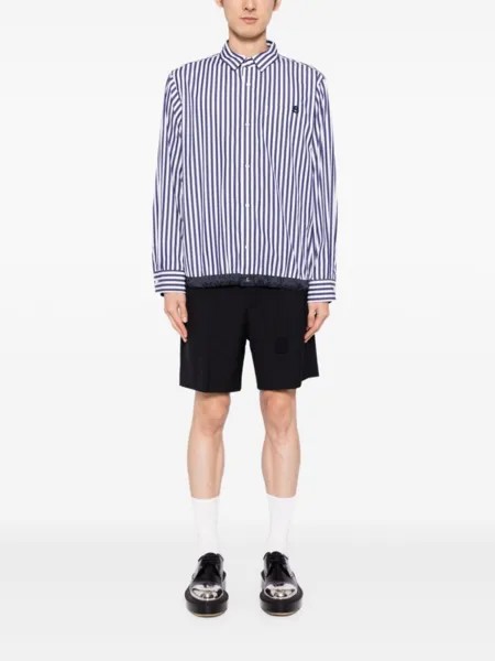 Sacai шорты средней посадки с поясом, черный