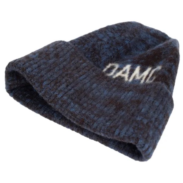 Синяя шапка из шерсти с логотипом