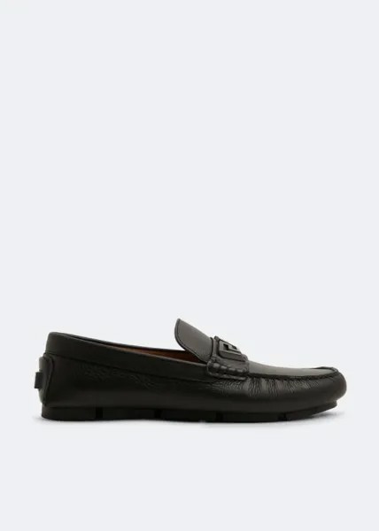 Лоферы VERSACE La Greca loafers, черный