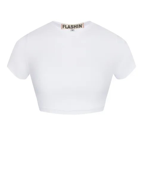 Укороченная белая футболка Flashin