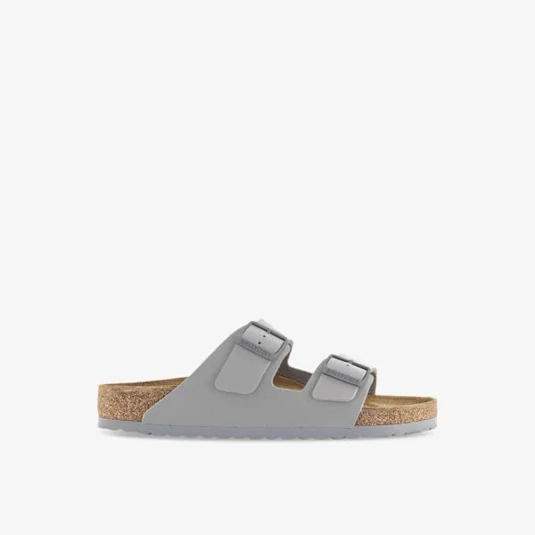 Сандалии из кожи с двойным ремешком Arizona Birkenstock, серый