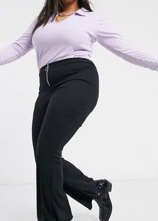 Расклешенные брюки с молнией Another Reason Plus-Черный цвет