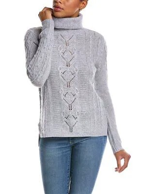 Водолазка Qi Cashmere с косой строчкой, свитер из смеси шерсти и кашемира, женский, серый M